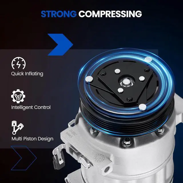 Alt view image 5 of 7 - 68662 Air Conditioning A/C Compressor with Clutch Compatible with Nissan Sentra 2007-2012 2.0L L4 GAS