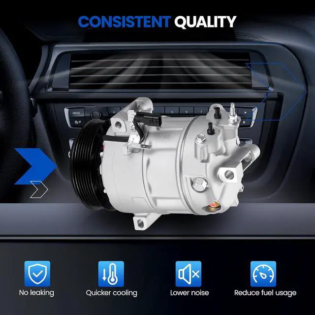 Alt view image 4 of 7 - 68662 Air Conditioning A/C Compressor with Clutch Compatible with Nissan Sentra 2007-2012 2.0L L4 GAS