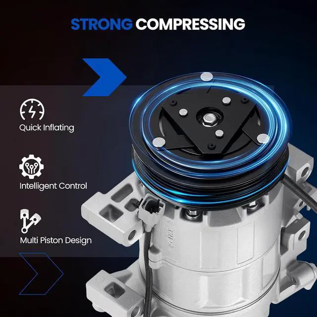 Alt view image 5 of 7 - 98664 Air Conditioning AC Compressor with Clutch for Nissan | Compatible with Nissan Altima 2007 2013-2018, Compatible with Nissan Rogue 2014-2020, 2.5L L4