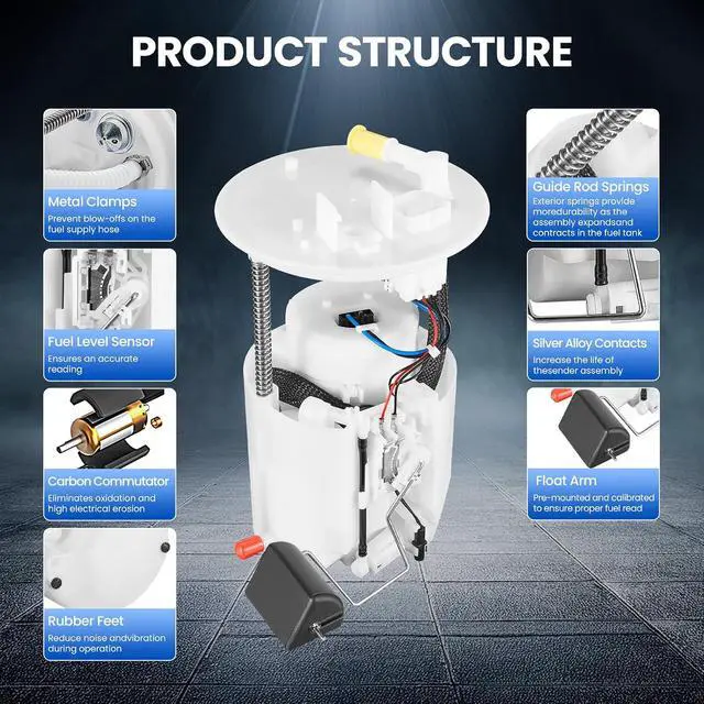 Alt view image 5 of 7 - E8732M Fuel Pump Module Assembly Compatible with Mitsubishi Eclipse Galant 2006-2012 2.4L L4, GAS