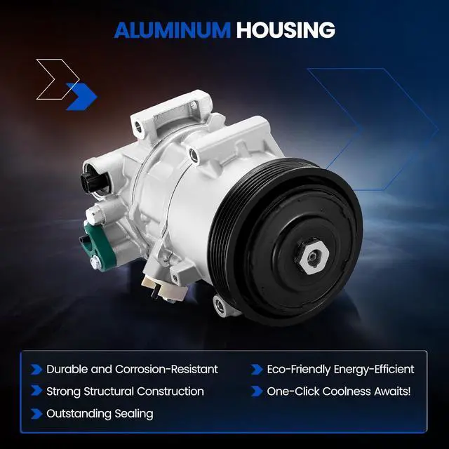 Alt view image 4 of 7 - 198339 Air Conditioning A/C Compressor with Clutch Compatible with Toyota Corolla 2014-2022 L4 1.8L, Compatible with Toyota Corolla iM 2017-2018 L4 1.8L