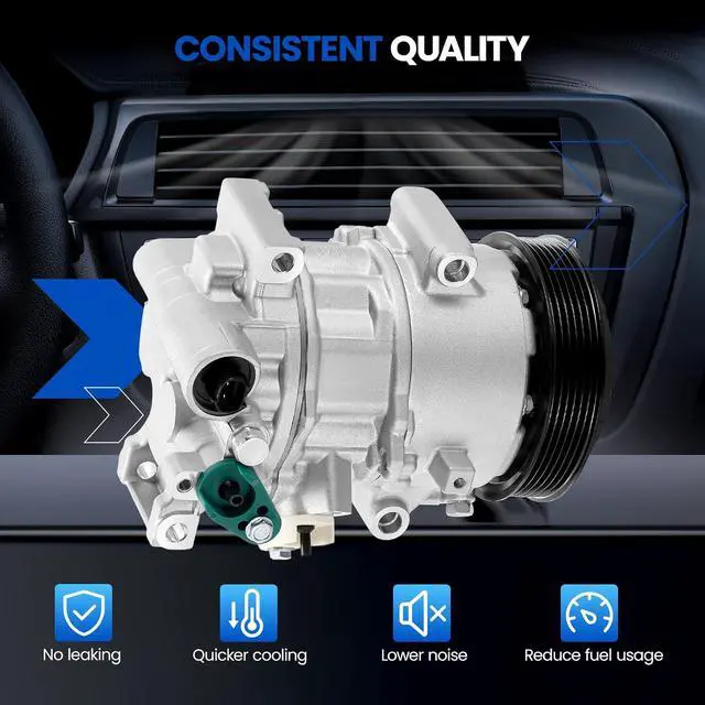 Alt view image 7 of 7 - 198339 Air Conditioning A/C Compressor with Clutch Compatible with Toyota Corolla 2014-2022 L4 1.8L, Compatible with Toyota Corolla iM 2017-2018 L4 1.8L