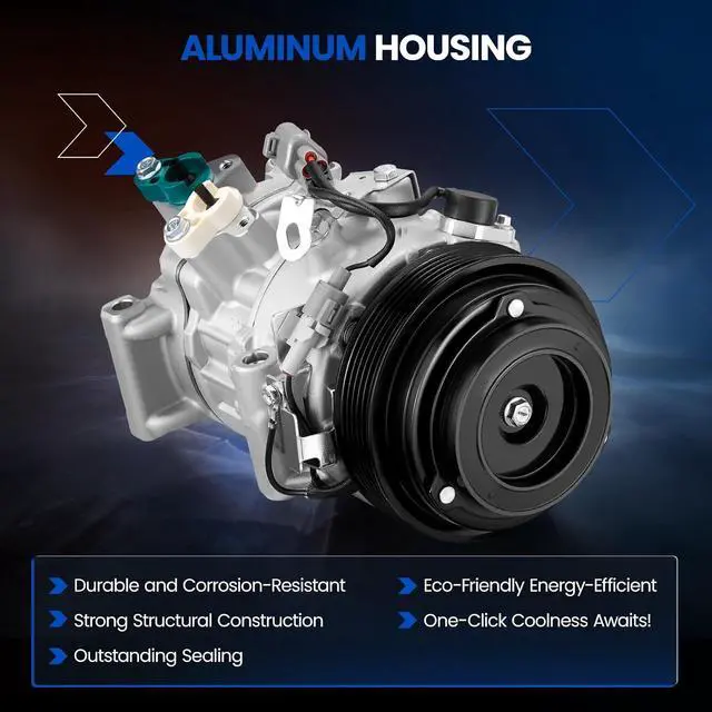Alt view image 3 of 7 - 198310 Air Conditioning A/C Compressor with Clutch Compatible with Toyota RAV4 L4 2.5L 2013-2018