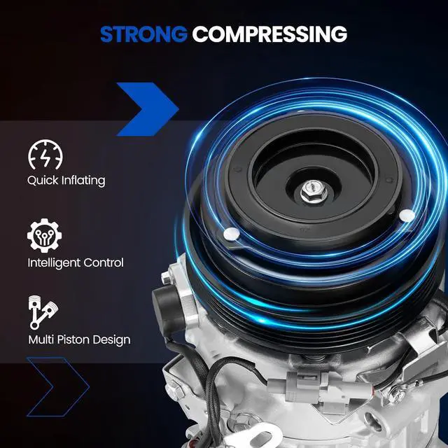 Alt view image 5 of 7 - 198310 Air Conditioning A/C Compressor with Clutch Compatible with Toyota RAV4 L4 2.5L 2013-2018