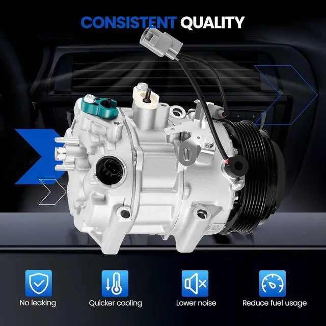 Alt view image 4 of 7 - 198310 Air Conditioning A/C Compressor with Clutch Compatible with Toyota RAV4 L4 2.5L 2013-2018