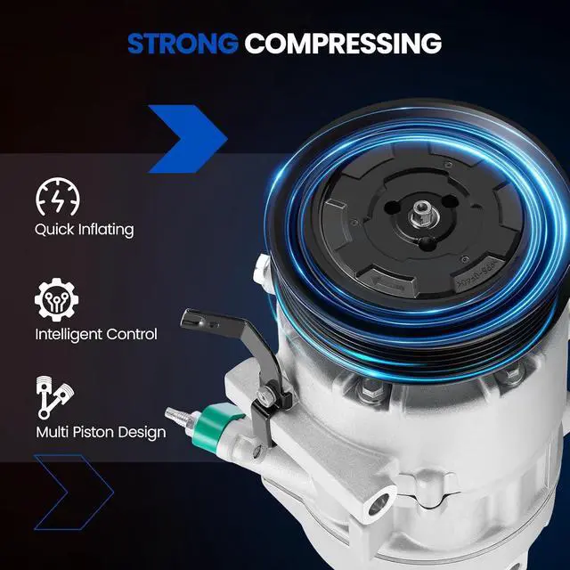 Alt view image 5 of 7 - 198383 Air Conditioning AC Compressor with Clutch | Compatible with Hyundai Elantra GT 2014-2018, Compatible with Kia Soul 2014-2019, for Forte5 2014-2018