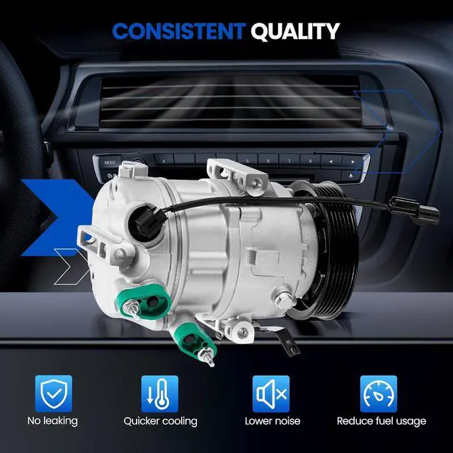 Alt view image 7 of 7 - 198383 Air Conditioning AC Compressor with Clutch | Compatible with Hyundai Elantra GT 2014-2018, Compatible with Kia Soul 2014-2019, for Forte5 2014-2018