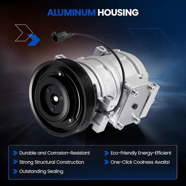 Alt view image 3 of 7 - 58381 Air Conditioning A/C Compressor with Clutch Compatible with Jeep Grand Cherokee 1993-1997 4.0L L6 GAS