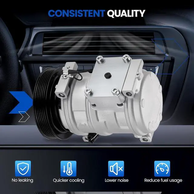 Alt view image 4 of 7 - 58381 Air Conditioning A/C Compressor with Clutch Compatible with Jeep Grand Cherokee 1993-1997 4.0L L6 GAS
