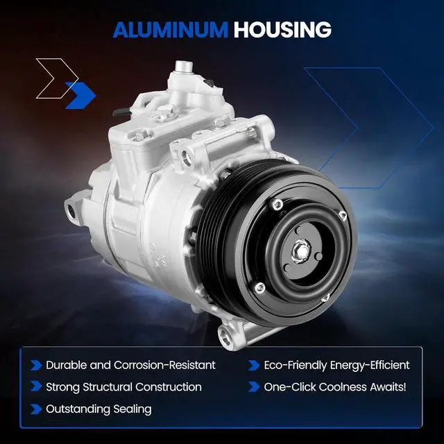 Alt view image 3 of 7 - 00023-08011 Air Conditioning A/C Compressor with Clutch Compatible with Mercedes-Benz C-Class C230 C320, CLK-Class CLK320 CLK350, E-Class E300 E350, G-Class G500 G550, S-Class & More