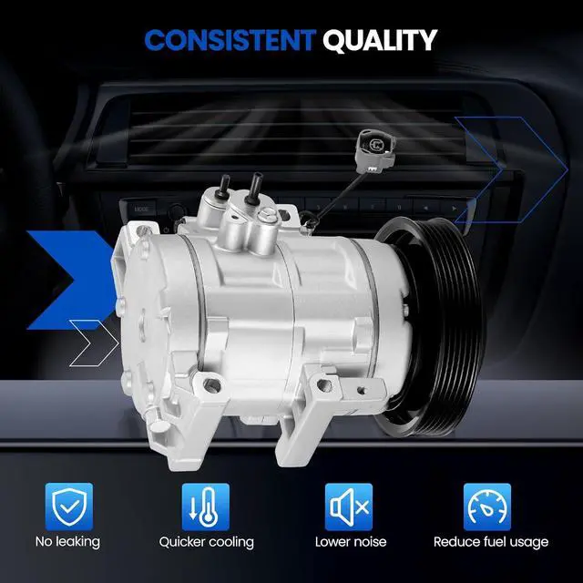 Alt view image 4 of 7 - 00023-08011 Air Conditioning A/C Compressor with Clutch Compatible with Mercedes-Benz C-Class C230 C320, CLK-Class CLK320 CLK350, E-Class E300 E350, G-Class G500 G550, S-Class & More