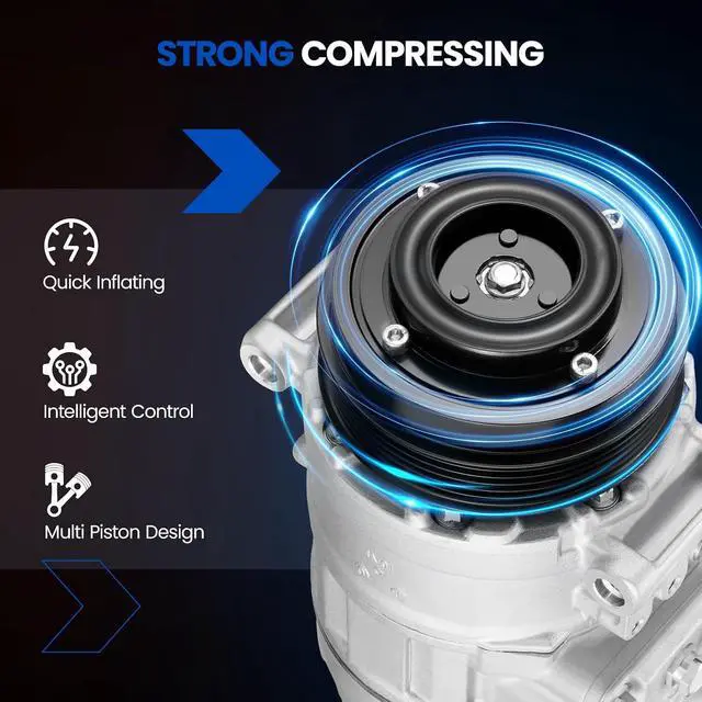Alt view image 5 of 7 - 00023-08011 Air Conditioning A/C Compressor with Clutch Compatible with Mercedes-Benz C-Class C230 C320, CLK-Class CLK320 CLK350, E-Class E300 E350, G-Class G500 G550, S-Class & More