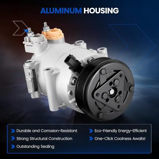 Alt view image 3 of 7 - AP3119D629BA Air Conditioning AC Compressor with Clutch for Ford | Compatible with Ford Fiesta 2014-2019 L4 1.6L