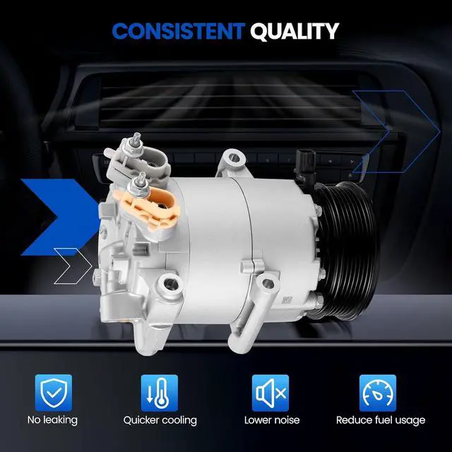 Alt view image 4 of 7 - AP3119D629BA Air Conditioning AC Compressor with Clutch for Ford | Compatible with Ford Fiesta 2014-2019 L4 1.6L
