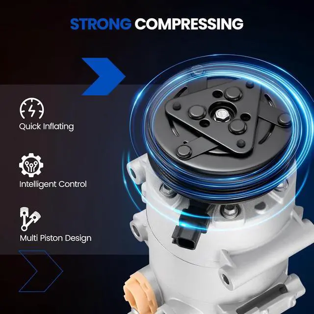 Alt view image 5 of 7 - AP3119D629BA Air Conditioning AC Compressor with Clutch for Ford | Compatible with Ford Fiesta 2014-2019 L4 1.6L