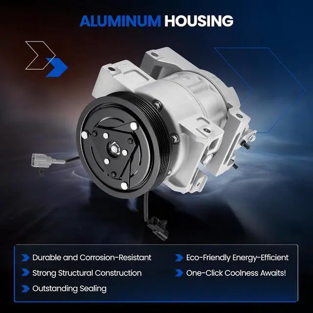 Alt view image 3 of 7 - 98455 Air Conditioning A/C Compressor with Clutch Compatible with Nissan X-Trail 2007-2014 2.5L L4 GAS