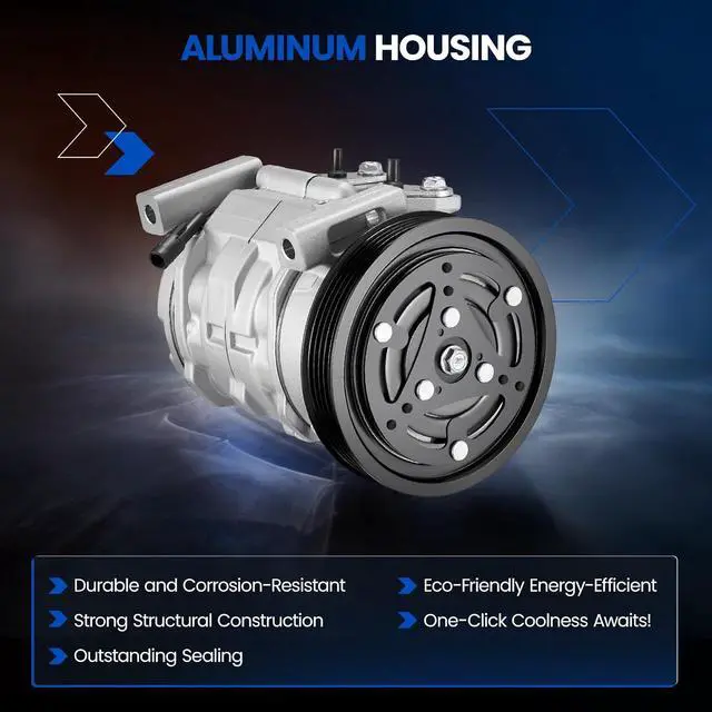 Alt view image 3 of 7 - 78385 Air Conditioning A/C Compressor with Clutch Compatible with Chevrolet Tracker 2.0L 1999-2003, Compatible with Suzuki Vitara 1.6L 2.0L 1999-2003, GAS