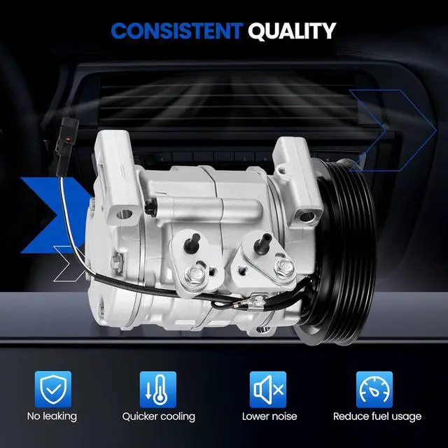 Alt view image 4 of 7 - 78385 Air Conditioning A/C Compressor with Clutch Compatible with Chevrolet Tracker 2.0L 1999-2003, Compatible with Suzuki Vitara 1.6L 2.0L 1999-2003, GAS