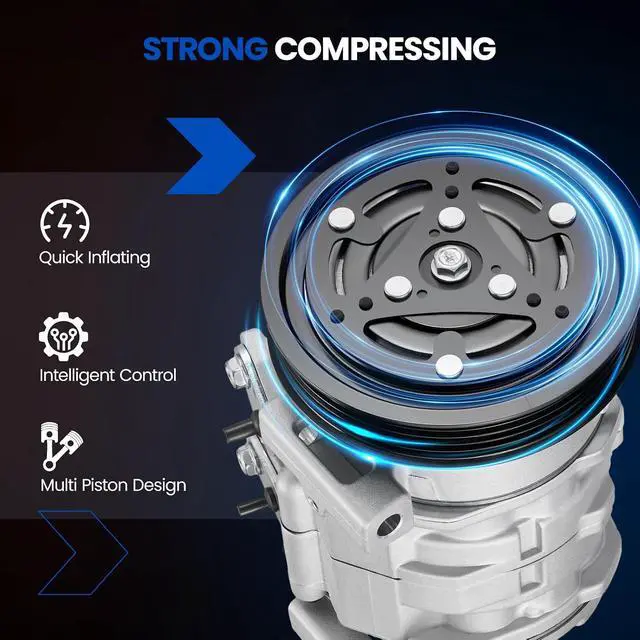 Alt view image 5 of 7 - 78385 Air Conditioning A/C Compressor with Clutch Compatible with Chevrolet Tracker 2.0L 1999-2003, Compatible with Suzuki Vitara 1.6L 2.0L 1999-2003, GAS