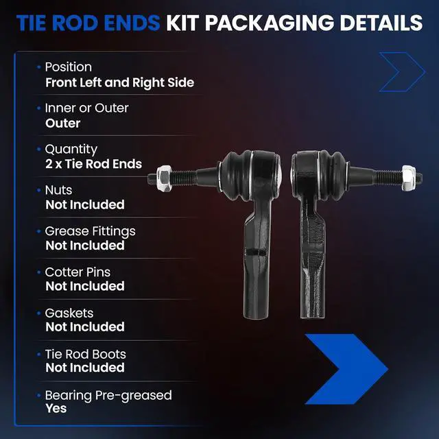 Alt view image 3 of 7 - 2-PC Outer tie rod-ES800640 Compatible with Cadillac SRx 2010-2016,Compatible with CADILLAC SRX 2010-2016,Compatible with CHEVROLET EQUINOX 2010-2017