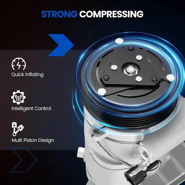 Alt view image 5 of 7 - 92600-7S000 Air Conditioning A/C Compressor with Clutch Compatible with Infiniti QX56 QX80 5.6L V8, Compatible with Nissan Armada Pathfinder Titan XD, 5.0L 5.6L