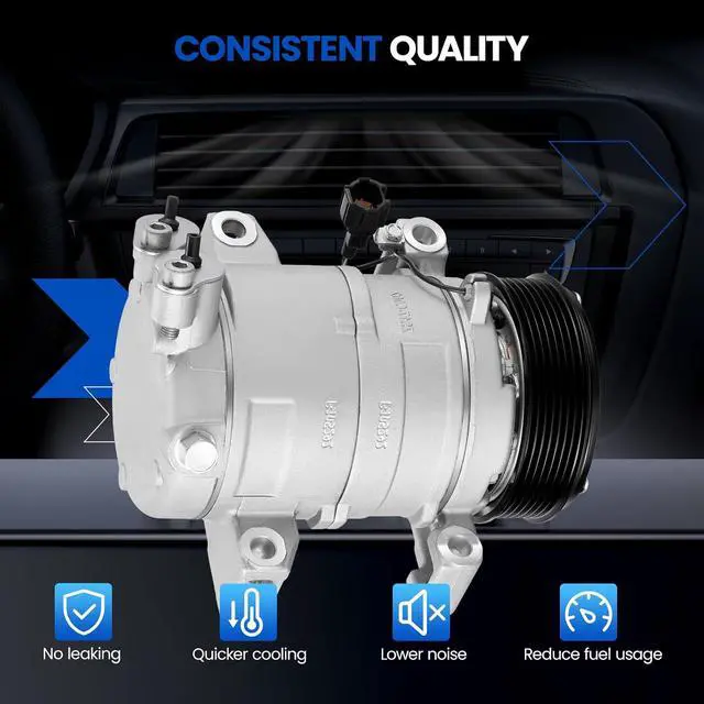 Alt view image 4 of 7 - 92600-7S000 Air Conditioning A/C Compressor with Clutch Compatible with Infiniti QX56 QX80 5.6L V8, Compatible with Nissan Armada Pathfinder Titan XD, 5.0L 5.6L
