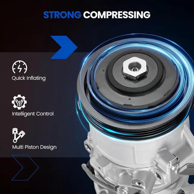 Alt view image 7 of 7 - 157318 Air Conditioner AC Compressor with Clutch Compatible with Toyota Yaris L4 1.5L GAS, 2007-2012