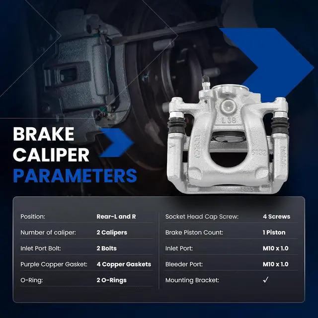Alt view image 5 of 7 - Rear Brake Caliper Assembly Replaces for 19B7434 19B7435, Compatible with Mazda 6 2016-2021 2.5L L4, GAS