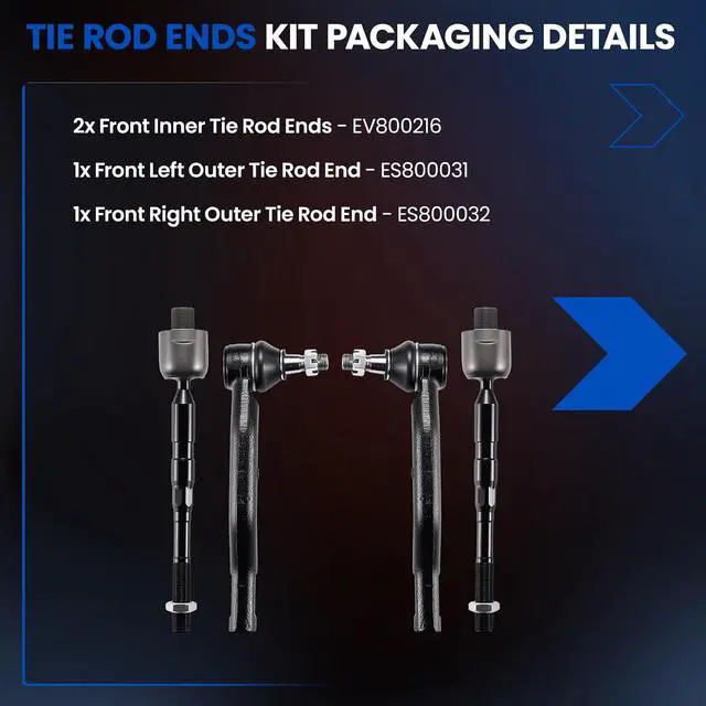 Alt view image 4 of 7 - 4-PC Tie Rod Ends Kits Compatible with Nissan Titan 2004-2015,2xOuter ES800031 ES800032,2xInner EV800216