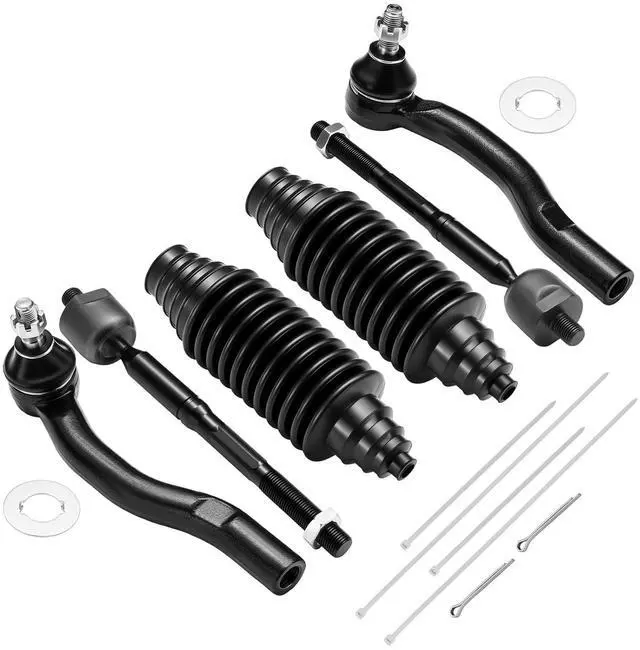 Main image of 6-PC Tie Rod Ends Kits Compatible with Toyota Highlander 2001-2003,2xOuter tie rod ES3600 ES3601,2xInner EV449,2xdust cover