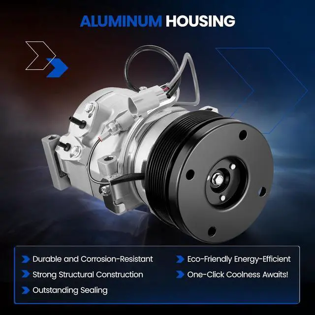 Alt view image 3 of 7 - 883100C120 AC Compressor with Clutch for Toyota Tundra | Compatible with Toyota Tundra 4.6L 5.7L 2007-2021, with 10S20C Style Compressor