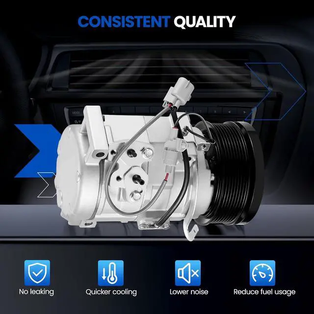 Alt view image 6 of 7 - 883100C120 AC Compressor with Clutch for Toyota Tundra | Compatible with Toyota Tundra 4.6L 5.7L 2007-2021, with 10S20C Style Compressor