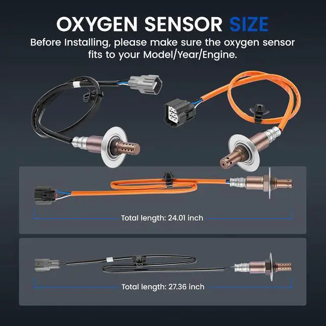 Alt view image 3 of 7 - Oxygen O2 Sensor 2349123 Upstream & 234-4445 Downstream Compatible with Subaru Forester 2006-2011 2.5L H4 Oxygen Sensor for 22690AA810, 22690AA93A, 32010412, 2PCS