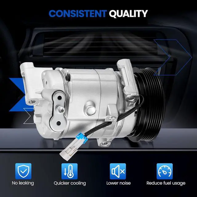 Alt view image 4 of 7 - 68695 Air Conditioning A/C Compressor with Clutch Compatible with Chevrolet Sonic 2012, L4 1.8L FLEX, CSP15 Compressor Type, 6-Groove Pulley