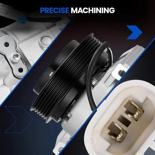 Alt view image 7 of 7 - 68695 Air Conditioning A/C Compressor with Clutch Compatible with Chevrolet Sonic 2012, L4 1.8L FLEX, CSP15 Compressor Type, 6-Groove Pulley