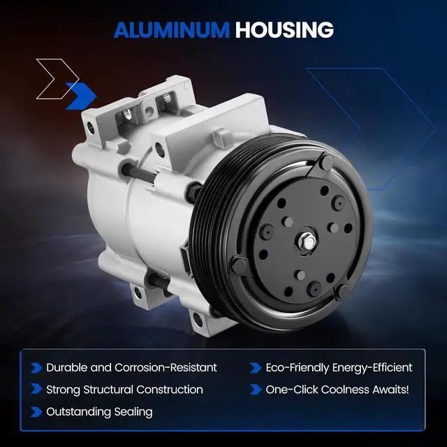 Alt view image 3 of 7 - 58169 Air Conditioning A/C Compressor with Clutch Compatible with Ford Ranger 2.3L 2001-2011, Compatible with Mazda B2300 2.3L 2001-2009, for B4000 4.0L 2006-2009