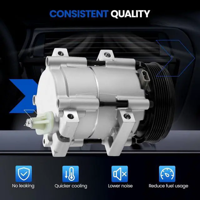 Alt view image 6 of 7 - 58169 Air Conditioning A/C Compressor with Clutch Compatible with Ford Ranger 2.3L 2001-2011, Compatible with Mazda B2300 2.3L 2001-2009, for B4000 4.0L 2006-2009