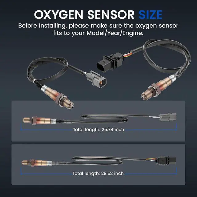 Alt view image 3 of 7 - Oxygen O2 Sensor 234-5055 & 234-4568 Compatible with Kia 12-18 Rio, Soul 1.6L L4, 392102B210 Upstream & Downstream Replacement Oxygen Sensor Compatible with Hyundai 12-17 Accent, 2PCS