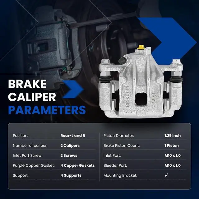 Alt view image 5 of 7 - Rear Brake Caliper Assembly Replaces for 19-B6283 19-B6282, Compatible with Kia Soul 2010-2013 1.6L 2.0L L4, GAS