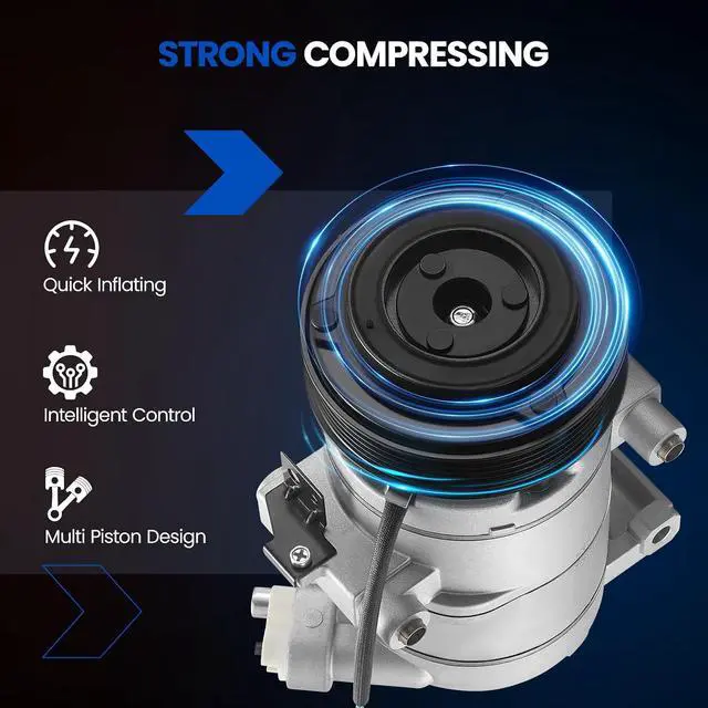 Alt view image 7 of 7 - 98673 Air Conditioning A/C Compressor with Clutch Compatible with Ford Escape 2008-2012, Compatible with Mazda Tribute 2008-2011, for Mercury Mariner 2008-2011, L4 2.3L 2.5L