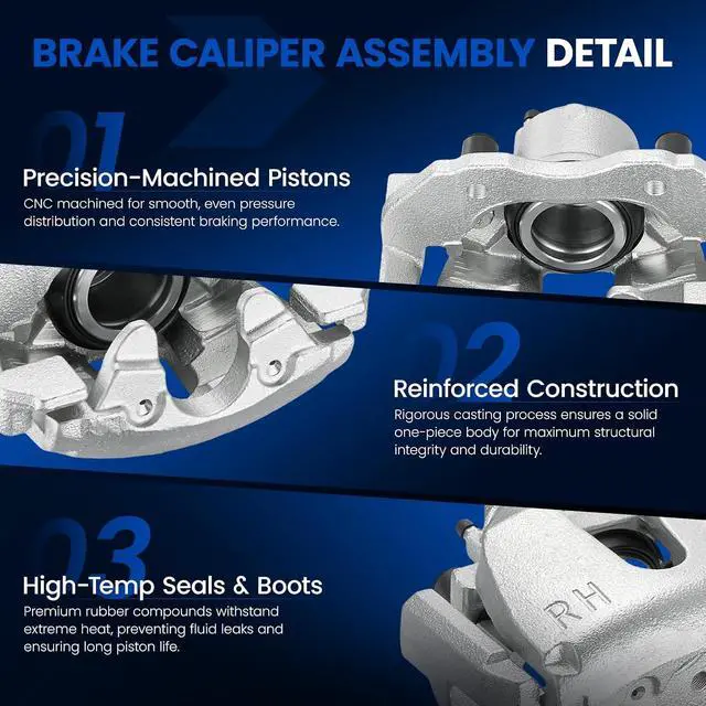 Alt view image 4 of 7 - Front Brake Caliper Assembly for Mazda 3 2005-2006/2008-2013 2.0L L4 | Compatible with Mazda 3 Sport 2009-2013 2.0L L4,GAS, Replaces for 19B2942B 19B2943B