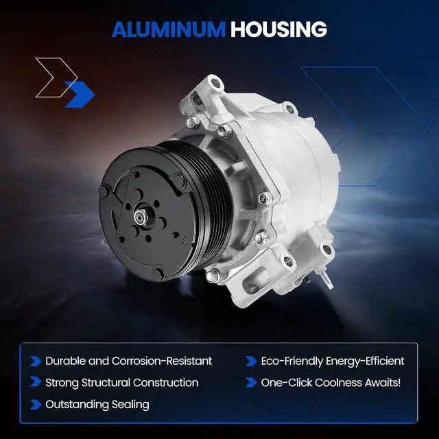 Alt view image 3 of 7 - 98555 Air Conditioning A/C Compressor with Clutch Compatible with Honda Civic 2006-2011 1.8L L4 CNG GAS