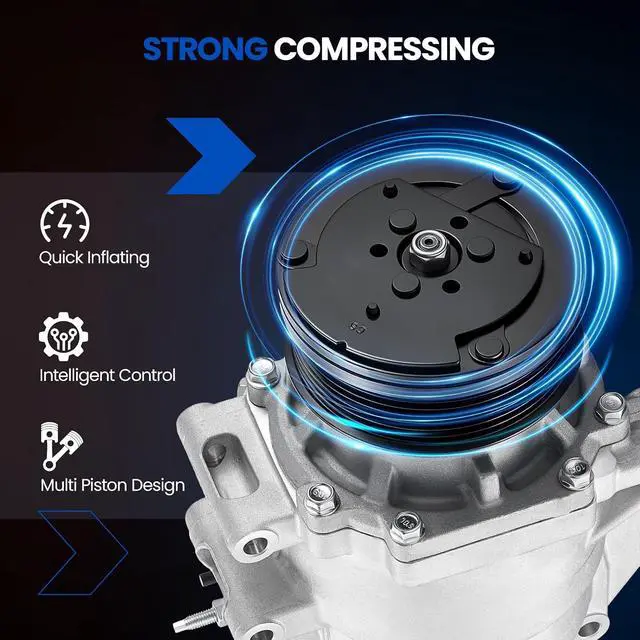 Alt view image 5 of 7 - 98555 Air Conditioning A/C Compressor with Clutch Compatible with Honda Civic 2006-2011 1.8L L4 CNG GAS