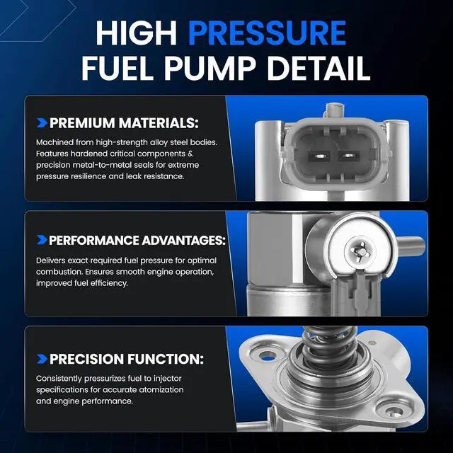 Alt view image 3 of 7 - HM10035 High Pressure Fuel Pump Compatible with Ford 2018-2021 EcoSport, 2014-2017 Fiesta, 2015-2018 Focus