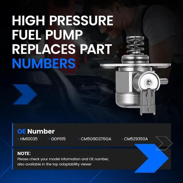 Alt view image 4 of 7 - HM10035 High Pressure Fuel Pump Compatible with Ford 2018-2021 EcoSport, 2014-2017 Fiesta, 2015-2018 Focus
