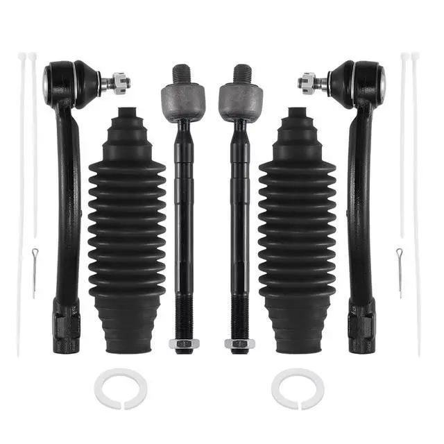 Alt view image 3 of 7 - 6PCS ES80107 ES80107 EV80088 Inner and Outer Tie Rod End kit Compatible with Hyundai Elantra 2011-2017, Boots
