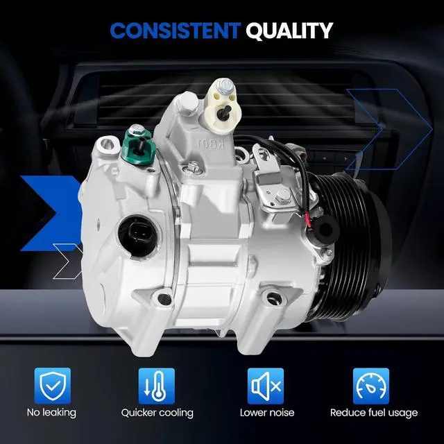 Alt view image 6 of 7 - 1011063 Air Conditioning AC Compressor with Clutch for Toyota Echo | Compatible with Toyota Echo 2000-2005 L4 1.5L GAS
