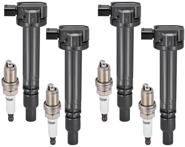 Main image of 4-Pack UF323 Ignition Coils & 4996 Spark Plugs Kit Compatible with Toyota Tacoma 2000-2004, 4Runner 2000, 2.4L 2.7L - Replaces 90919-02237 C1305 5C1304 E353 52-1690 & more