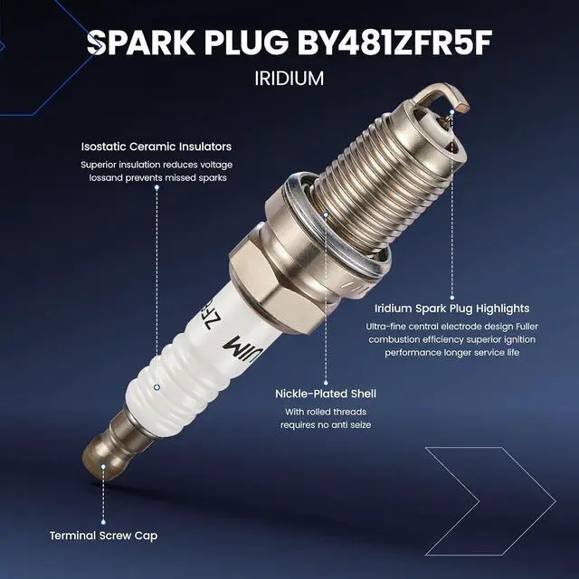 Alt view image 5 of 7 - 4 Ignition Coils & 4 Spark Plugs - forDodge Journey/Caliber/Avenger, forJeep Compass/Patriot, forChrysler 200/Sebring 1.8L 2.0L 2.4L L4 2007-2020 - Repl UF557/BY481ZFR5F