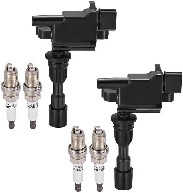 Main image of 2-Pack UF408 Ignition Coils & 4-Pack 7090 Spark Plugs Kit Compatible with Mazda Miata 2001 2002 2003 2004 2005, L4 1.8L - Replaces 1788481 230253 521707 5C1202 72932012 C1339 & more